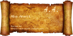 Aba Anett névjegykártya